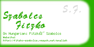 szabolcs fitzko business card